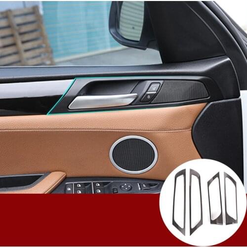 ABS Plastic Oak wood grain Style Car Interior Door Handle Frame Trim For BMW X3 F25 2014 2015 2016 2017 Car Accessories