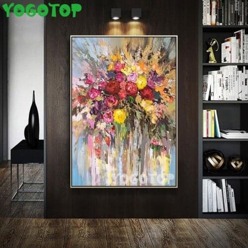 Abstract colorful Flower Rose Wall Art Diy diamond painting rhinestone 5D Full Drill puzzle Mosaic diamond embroidery YY5122