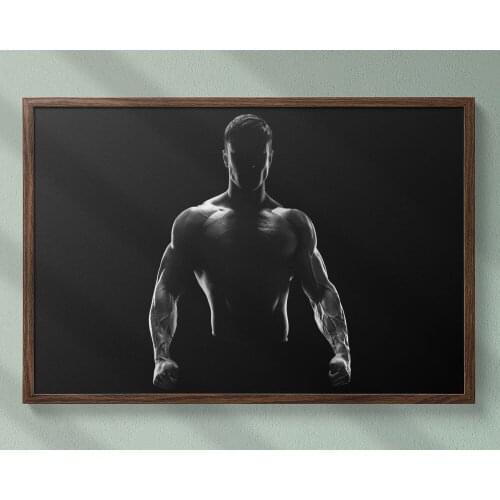 Bodybuilding Body Strong Muscles Exhibition 1 Wall Sticker Silk Fabric Poster Art Indoor Decor Bright