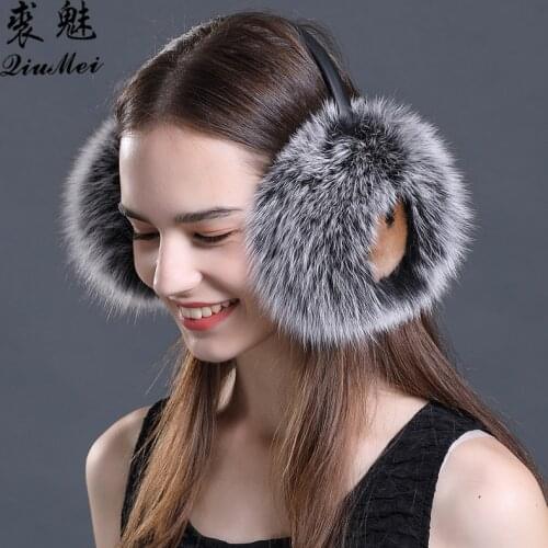 Brand Fashion Rex Rabbit Fur Fox Women Earmuffs For Winter Ear muffs Comfortable Warm Ear Cover Ear Warmers For Girls Adjustable