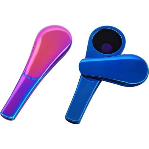 Colored Metal Smoking Pipe Spoon Shape pipes for Smoking Weed Smoking Accessories Tobacco Pipe Smoking Accessories