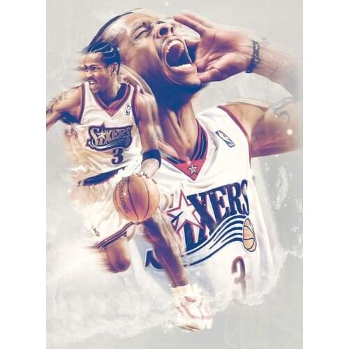 Home Decor Allen Iverson Basketball Star 1-Silk Art Poster Wall Sicker Decoration Gift