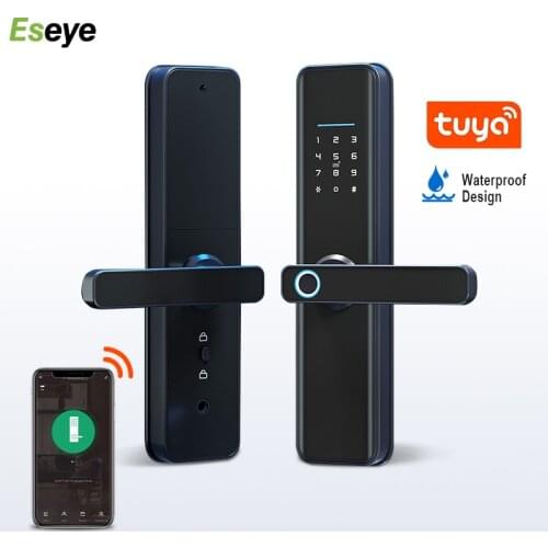 Eseye Smart Door Lock Fingerprint Lock WiFi Tuya Lock APP Electronic Lock Password Digital Unlock Security Lock Tags Hotel Lock