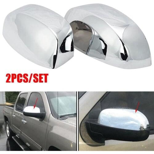 Chrome Side Rear View Upper Mirror Caps for Silverado Sierra GMC Sierra Truck 2007-2013