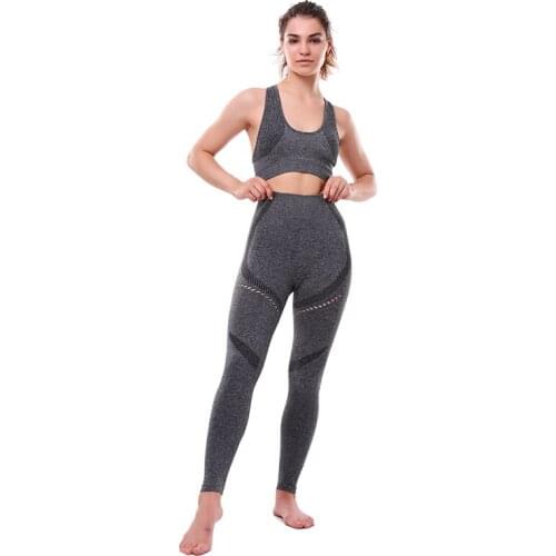 Yoga Sets Women Gym Sports Set Elastic Sports Hight Waist Leggings Sportswear Workout Sets Women Yoga Sets Women Gym Sports Set