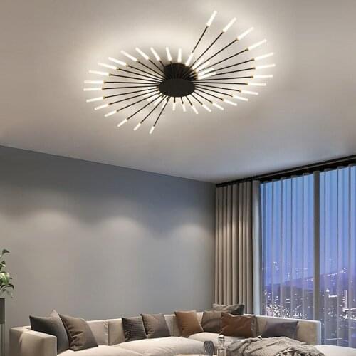 Modern creative led chandelier dining room living room bedroom home decoration lighting Gold Black Chandelier