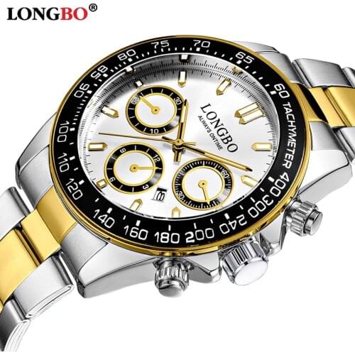 Relogio masculino LONGBO Luxury Brand Full Stainless Steel Analog Display Date mens Quartz Watch male Business Watch 80522