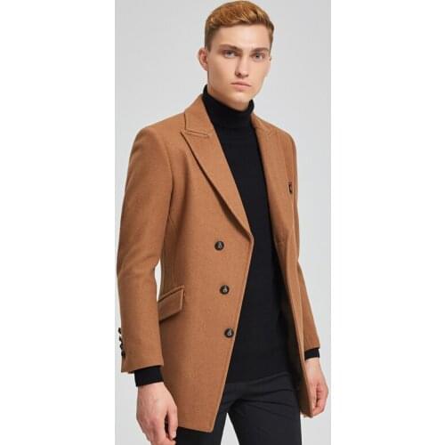 Warm Woolen Coat Men Winter Wool Blends Man Jacket Slim England Style Mens Jackets And Coats Outwear Erkek Mont KJ254