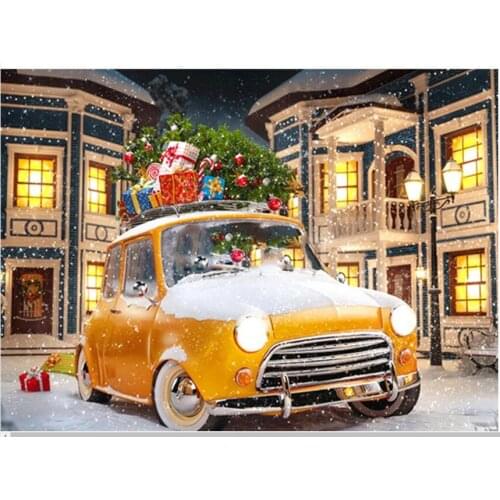 Winter Embroidery Mosaic Craft Snow Car Diamond Painting Kits Beads Picture Wall Paper Rhinestones Drawing Christmas Gift new