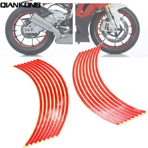 Motorcycle Wheel Sticker Reflective Decals Rim Tape Bike Car Styling For honda CB1000R CBR600RR CBR125R CB600F kawasaki DRZ400S