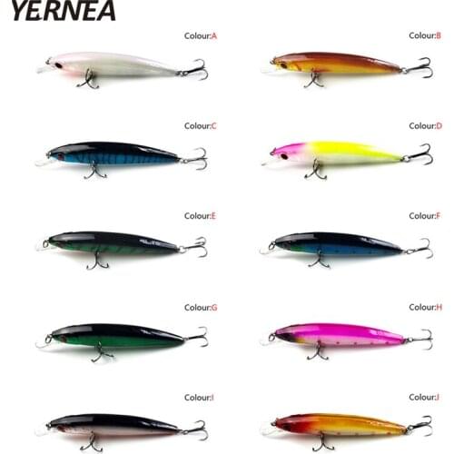 New 10pcs/Lot 10 Colors Fishing Lures Floating Minnow Fishing Lure Hooks Wobblers Crankbait Artificial Bait 3D Eyes Carp