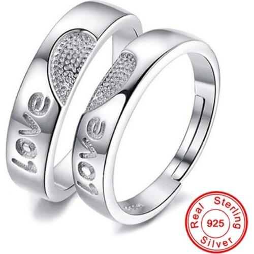 925 Sterling Silver Plating Love Couple Rings for Lovers Women Men S925 Wedding Engagement Ring Fine Jewelry Lover Gifts