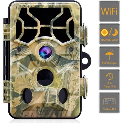 WiFi Trail Camera Bluetooth 1296P 20MP Hunting Camera with Night Vision Motion Activated Waterproof IP66 Wildlife camara caza