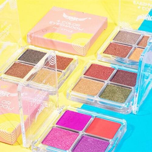 4 Colors Palette Glitter EyeShadow Pearlescent Diamond Bright Glitter Make Up Waterproof Sequin Smoky Shadows Cosmetics