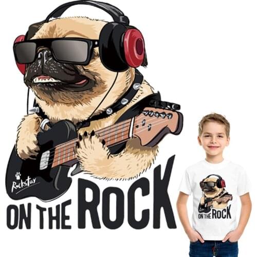 Dog Pattern Iron On Patches Heat Transfer Stickers Clothes Diy Accessory Fashion Stickers On The Fabric Over Powder