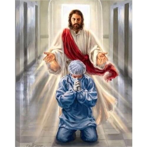 Dpsprue Full Square/Round Drill 5D DIY Diamond Painting "Jesus Nurse" Diamond Embroidery Cross Stitch 3D Decor Gift HG03