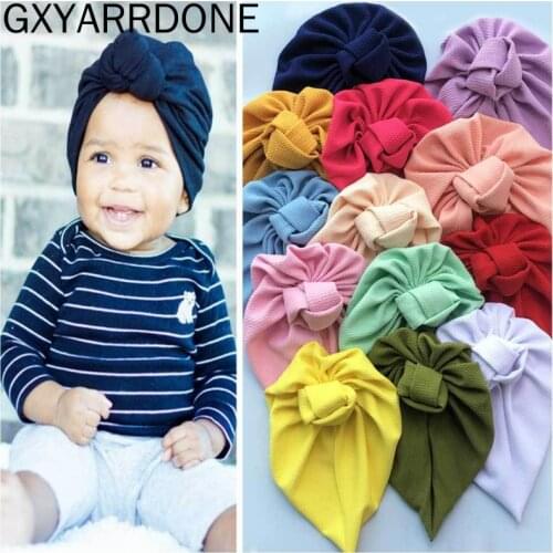 Knot Bow Baby Headbands Toddler Headwraps Baby Flower Turban Hats Babes Caps Elastic Hair Accessories 2020 New