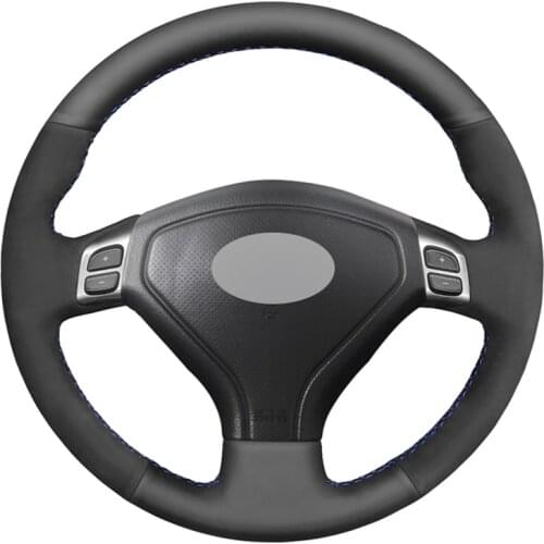 Hand-stitched Black Suede Leather Car Steering Wheel Cover for Subaru Forester 2004-2006 Outback 2004 2005 Legacy 2004-2006