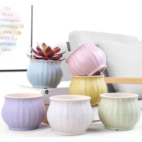 Morden Style Simple Pure Color Flowerpot for Succulent Plant Vase Bonsai Pot Ceramic Crafts Houshold Balcony Decor