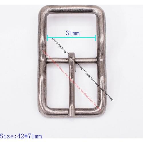 71X42 MM (31MM) Men Heavy Strong Antique Silver Vintage Center Bar Pin Prong Leather Belt Buckle Fits 30mm leather strap