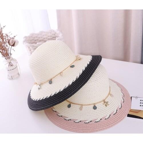 2021 New Female Summer Korean Sun Hat Sunscreen Foldable Straw Hat Picnic Fisherman Hat Female Beach Hat Seaside Basin Hat