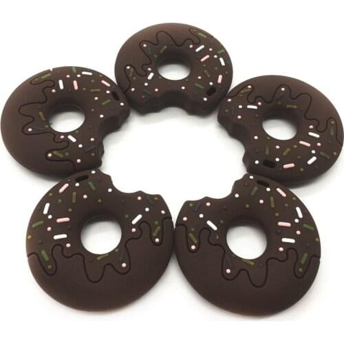 Silicone Teether For Babies BPA Free Donut Baby Teething Toys Food Grade Silicone Teether Toy Bead Chewing Gum Nursing Products