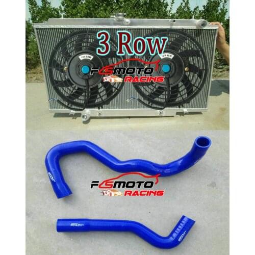 BLUE HOSE & Alu Radiator & Fan FOR Nissan Safari Patrol GU Y61 TD42 4.2L 4.2D 4x4 Turbo Diesel TD422 TD42T3 AT/MT 1997-2013