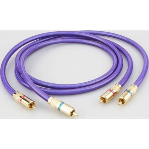 Pair Van den Hul MC-SILVER IT 65 RCA audio interconnect cable with Gold plated RCA plug