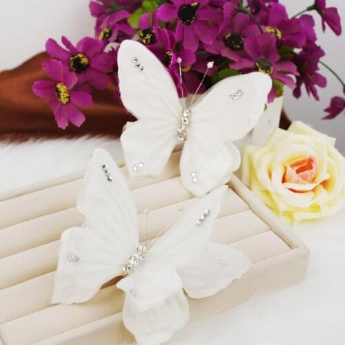 Handmade white butterfly Bridal headdress wedding hairdress hairpin white wedding dress accessories