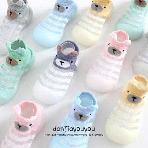 Cartoon Bear Baby Shoes for Girls Soft Sole Indoor Shoes Baby Girl Thin Non-slip and Wear-resistant Toddler Boy Newborn Shoes