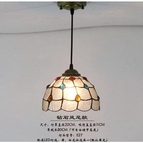 Stained Glass Pendant Light Hanging Lamp Accent Novelty Lamp Light Fixture Unique New Year X'mas Gift lustre pendente