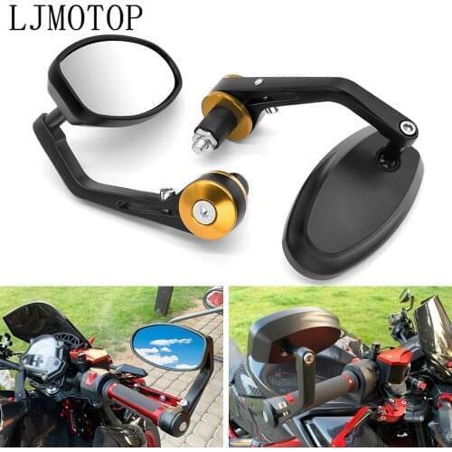 CNC Motorcycle Mirror 7/8" Handle Bar End Aluminum Rearview Mirrors For Yamaha MT 01 03 25 YBR 125 YZF R15 XT660 TMAX 500 530