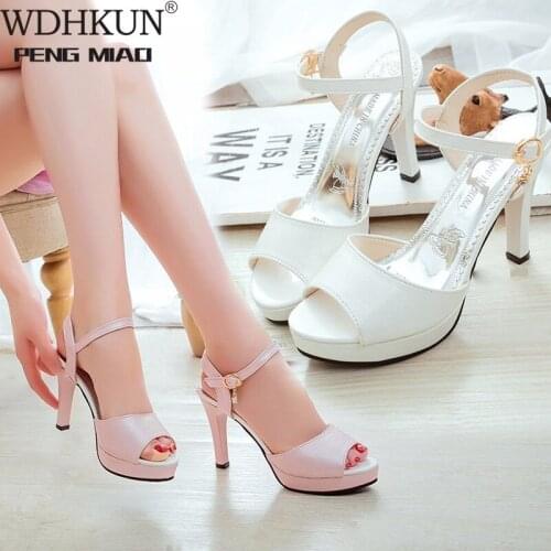 2021 Korean Version of The New Sexy Fish Mouth 10CM High Heels Fashion Summer Waterproof Platform Wedding Shoes Bridesmaid Shoes