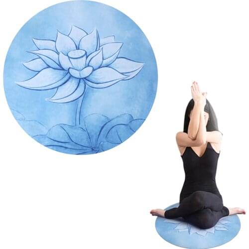 1 mm Little Round Meditation Yoga Mat Eco-friendly Suede Natural Rubber Ultralight Portable Foldable Yoga Mat With Storage Bag