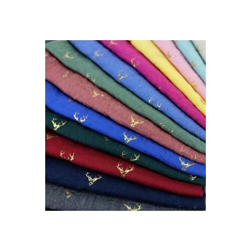 2017 Fashion Women Glod Deer Head Pattern Foil Scarf Cotton Long Deer Shawls Wraps Hijab 17 Color 10PCS/lot Free Shipping