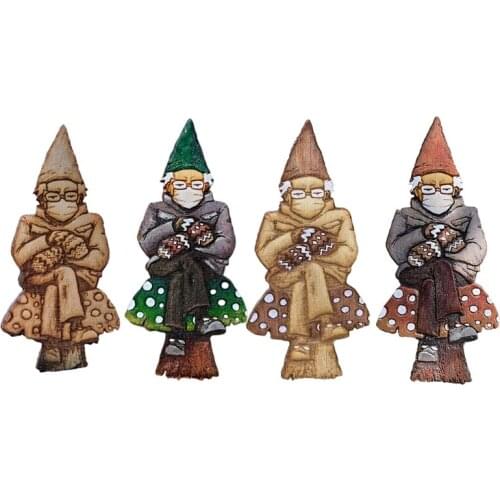 2021 New Fern Bern Sign Bernie Garden Gnome Plant Stake Markers for Indoor Outdoor Decor