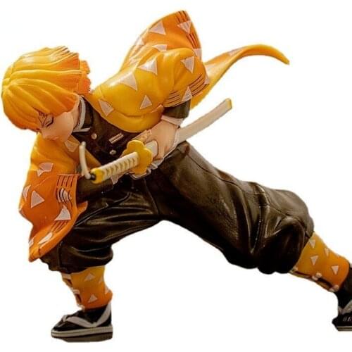 BANDAI Anime 25CM PVC Demon Slayer Battle Edition Agatsuma Zenitsu Demon Slayer Blade Action Figure Model Doll Decoration