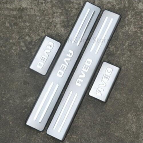 4PCS/SET Car-covers Stainless Steel Door Sill Scuff Plate for Chevrolet AVEO 2011-2014 Car Styling Accessories