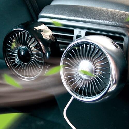 Car MiNi Fan Cooler 3-speed Air Conditioner USB Rechargeable Cooler Silver