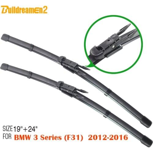 Buildreamen2 Car Soft Rubber Windshield Wiper For BMW 3 Series (F31) 2012-2016 Auto Windscreen Wiper Blade 1 Pair