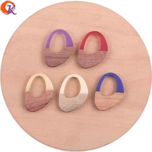 Cordial Design 30Pcs 28*38MM Jewelry Accessories/Natural Wood & Resin/DIY Earrings Making/Drop Shape/Hand Made/Earring Findings