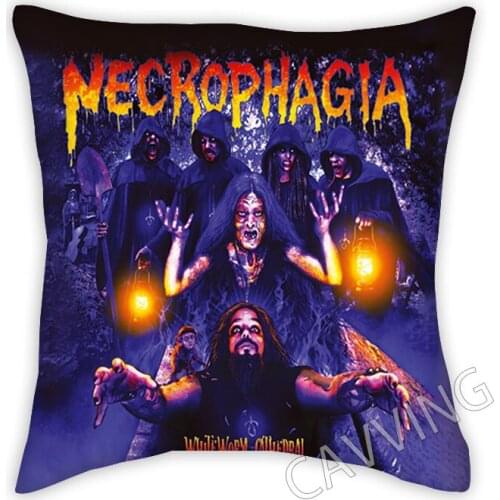 Necrophagia Band 3D Printed Polyester Decorative Pillowcases Throw Pillow Cover Square Zipper Pillow Cases Fans Gifts