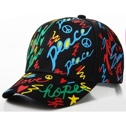 Kids baseball cap Graffiti strapback baseball hat cotton adjustable printing casual sports caps hip hop dad hats for children