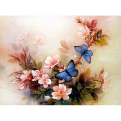Diy Diamond Painting Cross Stitch Kit Diamond Embroidery Butterfly Orchid Square Drill Diamond Mosaic Crafts Needlework A5674