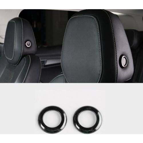 For Skoda Karoq 2017 2018 Stainless steel Car Styling Interior Seat Headrest Adjustment Button Cover Trim 2 PCS/Set