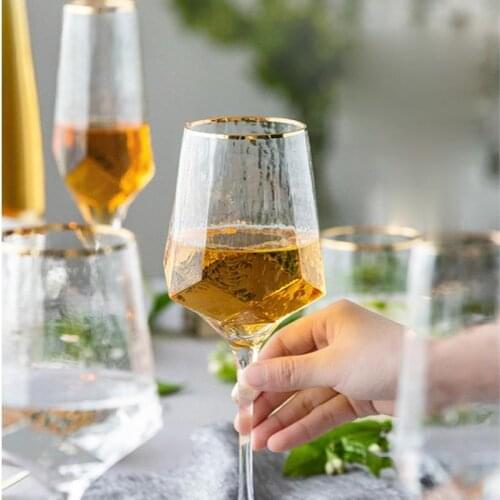 Household creative trend transparent simple Phnom Penh glass wine glass net red glass cup champagne glasses