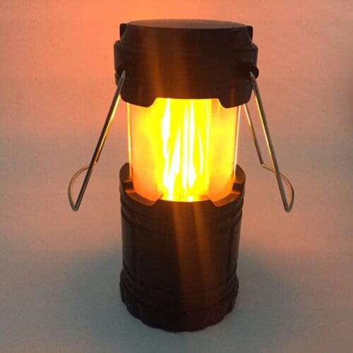 MingRay Flame Lantern AA Battery outdoor Romantic light steel handle camping lamp 5 W LED portable drop shipper cheap price