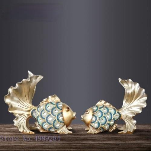 Resin Simulation Animal Goldfish Fish Golden Marble Handicraft Furnishings Animal Crafts Ornaments Modern Home Decoration