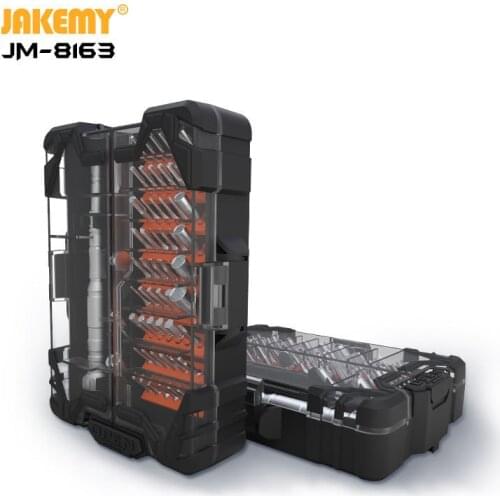 JAKEMY 2020 New Product JM-8163 62 IN 1 Precision S-2 Screwdriver Set with Unique Open Button for Home Electronics DIY Repair