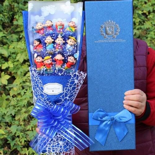 Mini PVC TOY of Flowers bouquet fake roses artificial silk flower gift bouquets bridal valentines day toys